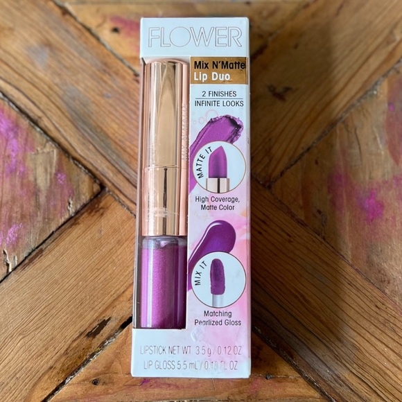 NEW! NIB Flower brand Mix & Matte Lip Duo Violet Vixen Color - Picture 3 of 16